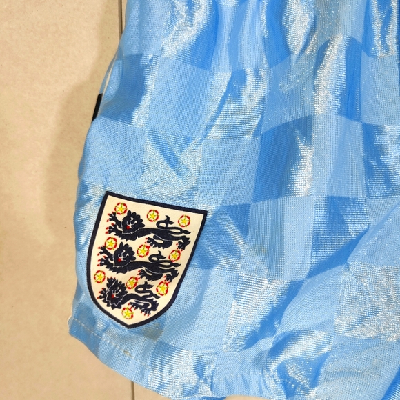 England Team Vintage 1987-99 Third Kit Shorts Blue Waist 26 Umbro - Picture 3 of 8
